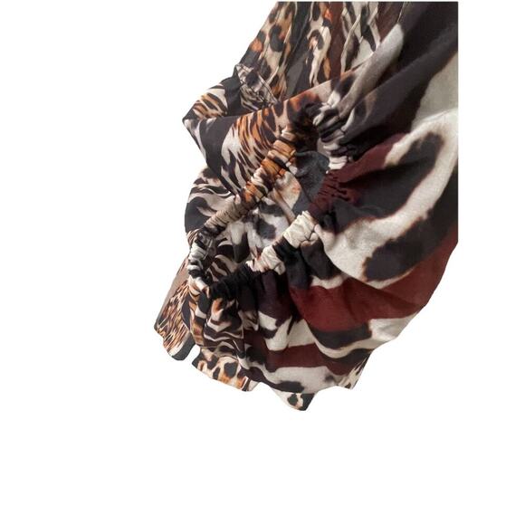 Kobi Halperin Blouse Silk Fallow Mix Leopard Print  Embellish Eye Catching Sz S - Picture 11 of 16